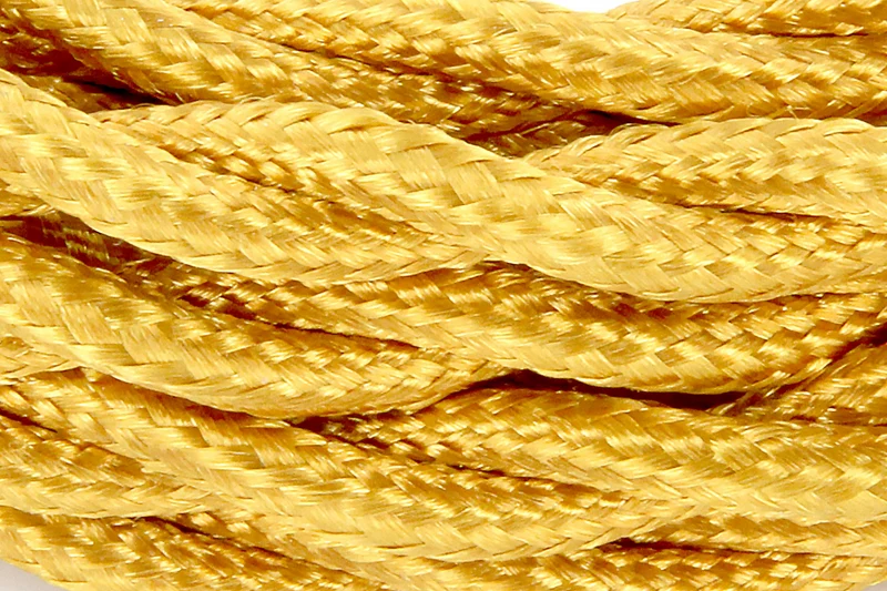 3 m twisted fabric cable - Gold