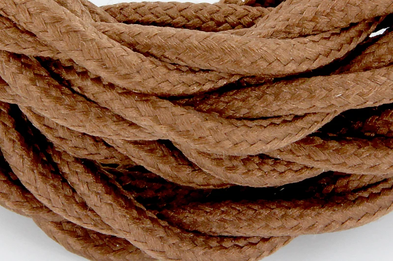 Twisted fabric cable 3 m - Brown