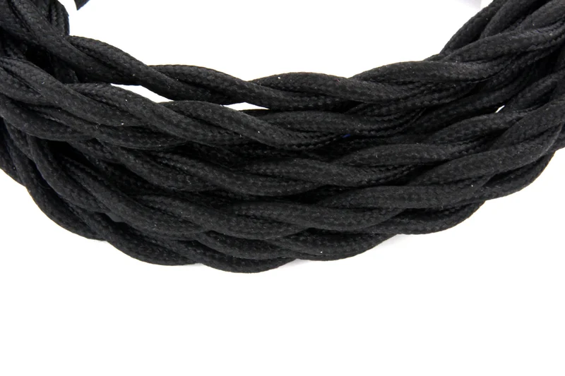 Twisted fabric cable, 3 m - Black