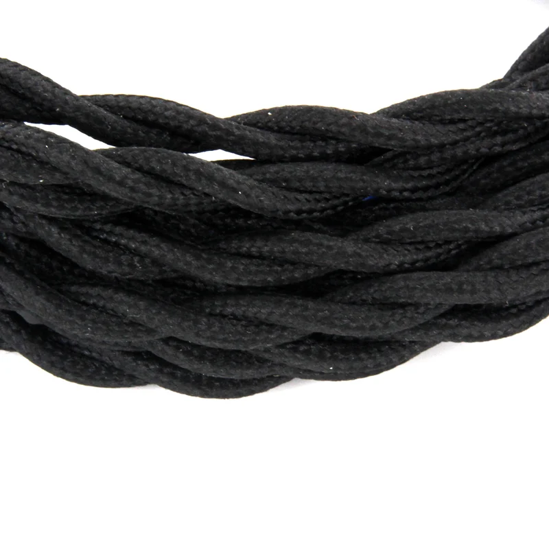 Twisted fabric cable, 3 m - Black