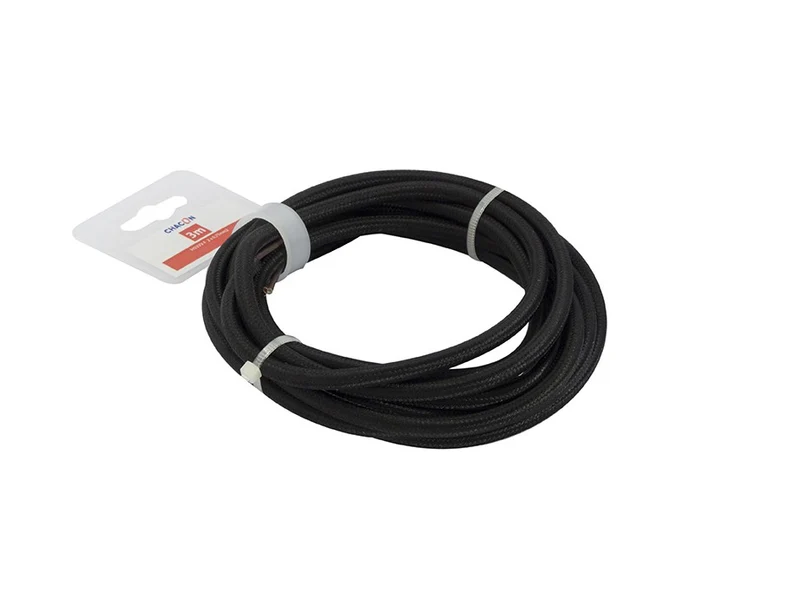 Black fabric cable - 3 m