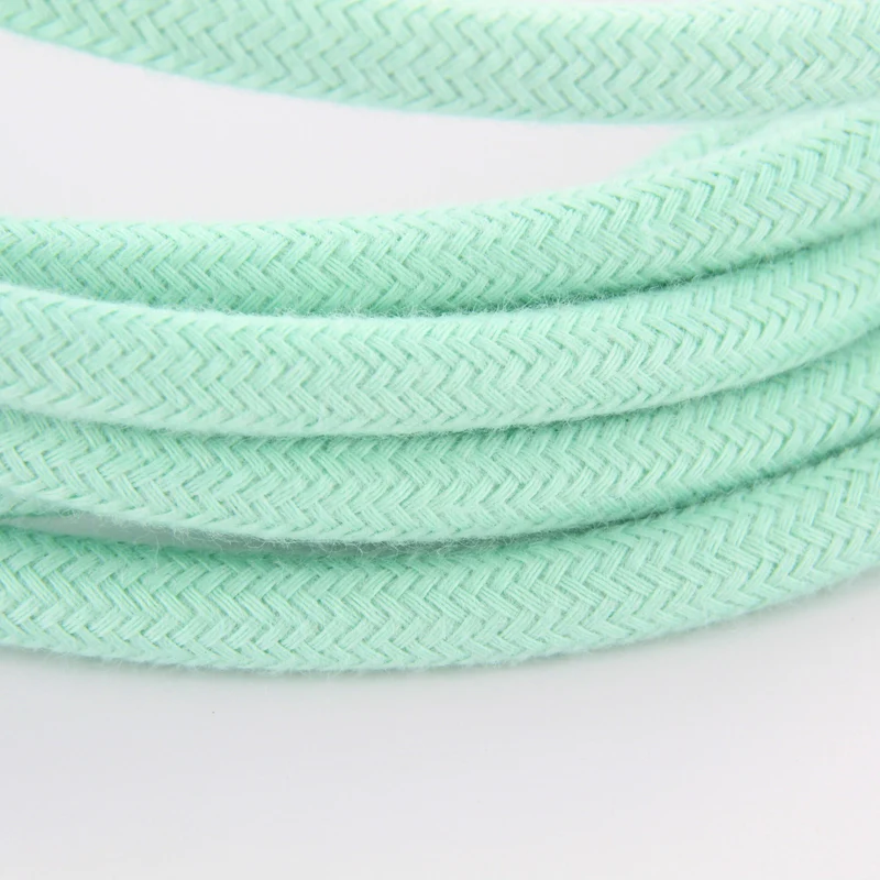 Fabric cable, mint silk - 3 m