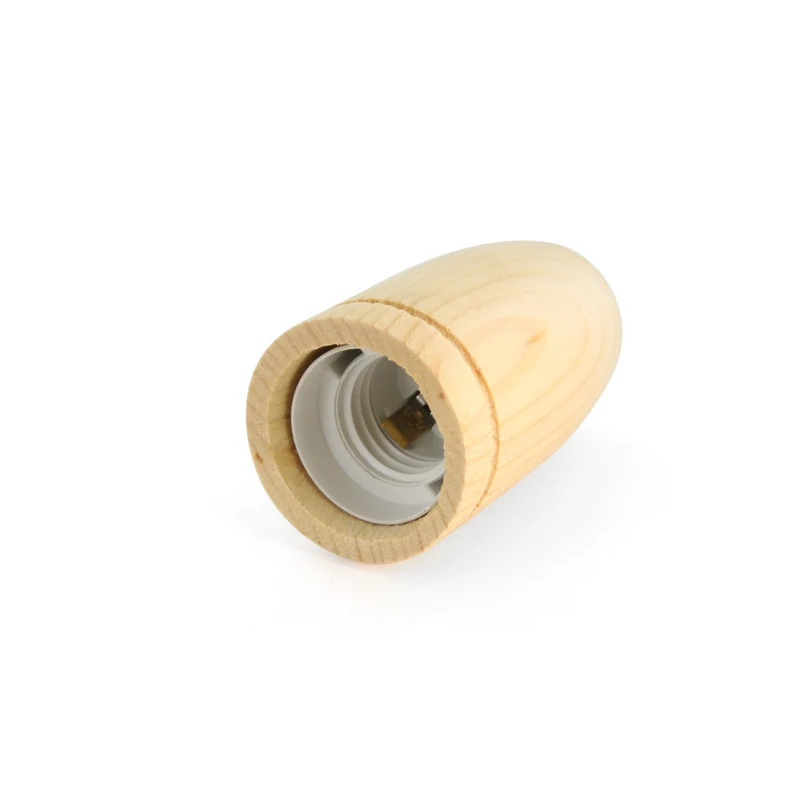 E27 wooden lamp holder