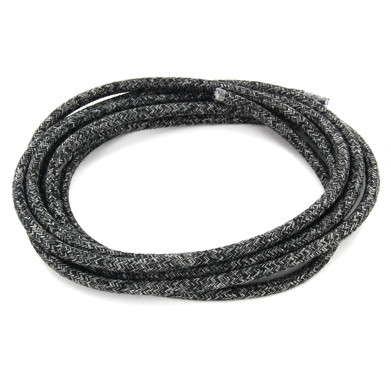 Fabric cable - 3 m - Charcoal and natural linen