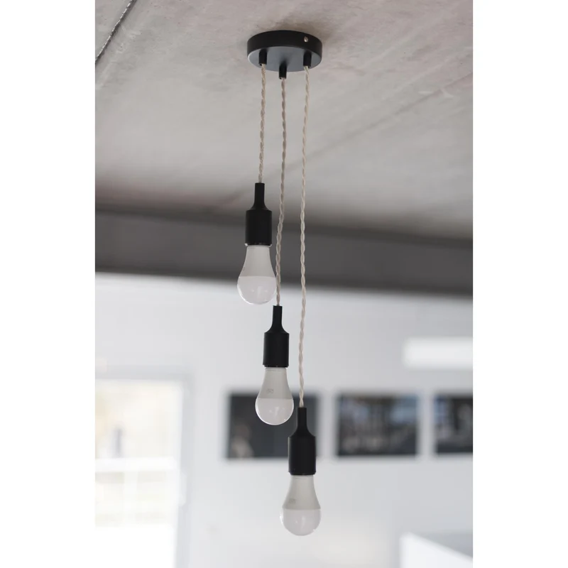 Twisted cotton fabric cable - 3 m - Dove grey
