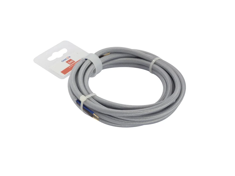 Grey fabric cable 3 m