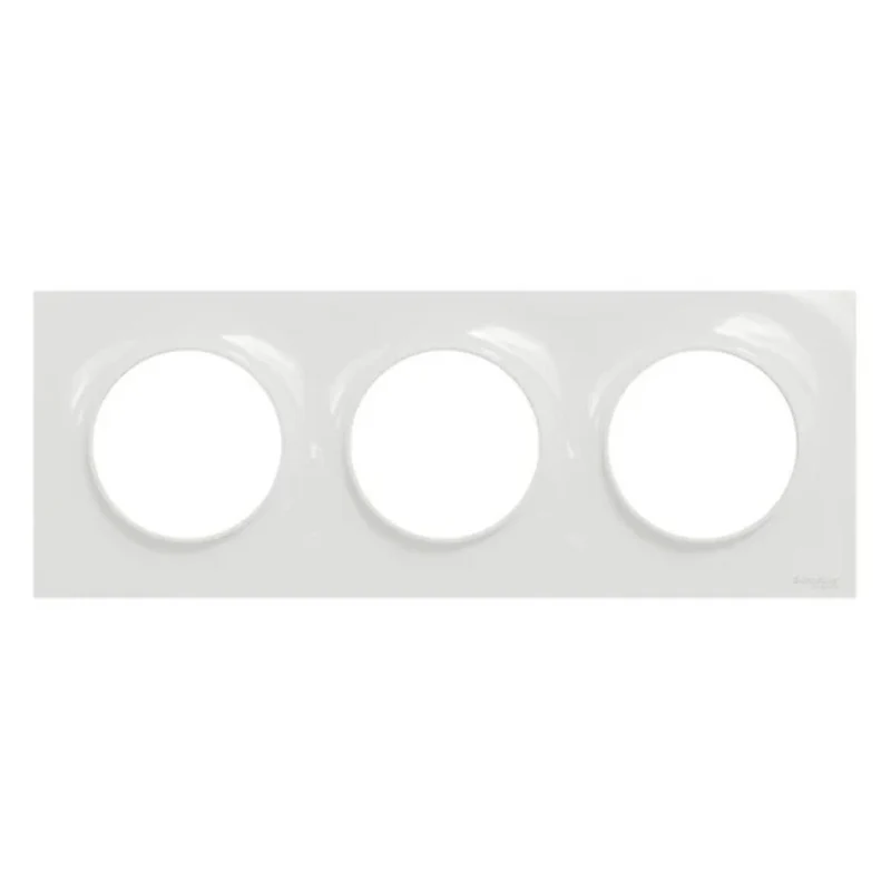 Plaque de finition Odace Styl 3 postes - Blanc - Schneider