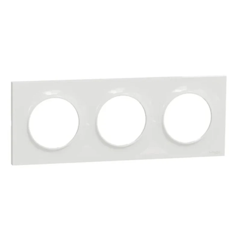 Plaque de finition Odace Styl 3 postes - Blanc - Schneider
