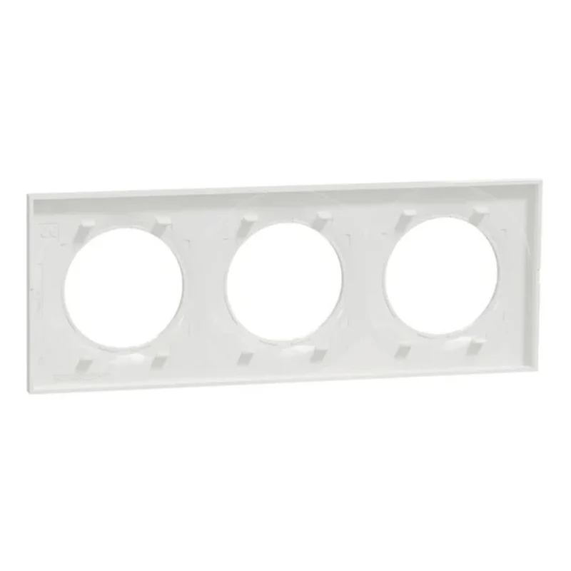 Plaque de finition Odace Styl 3 postes - Blanc - Schneider