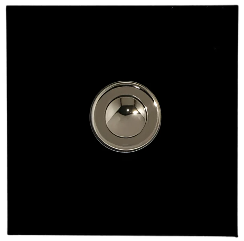 Sonnette filaire carré acier noir fixation murale