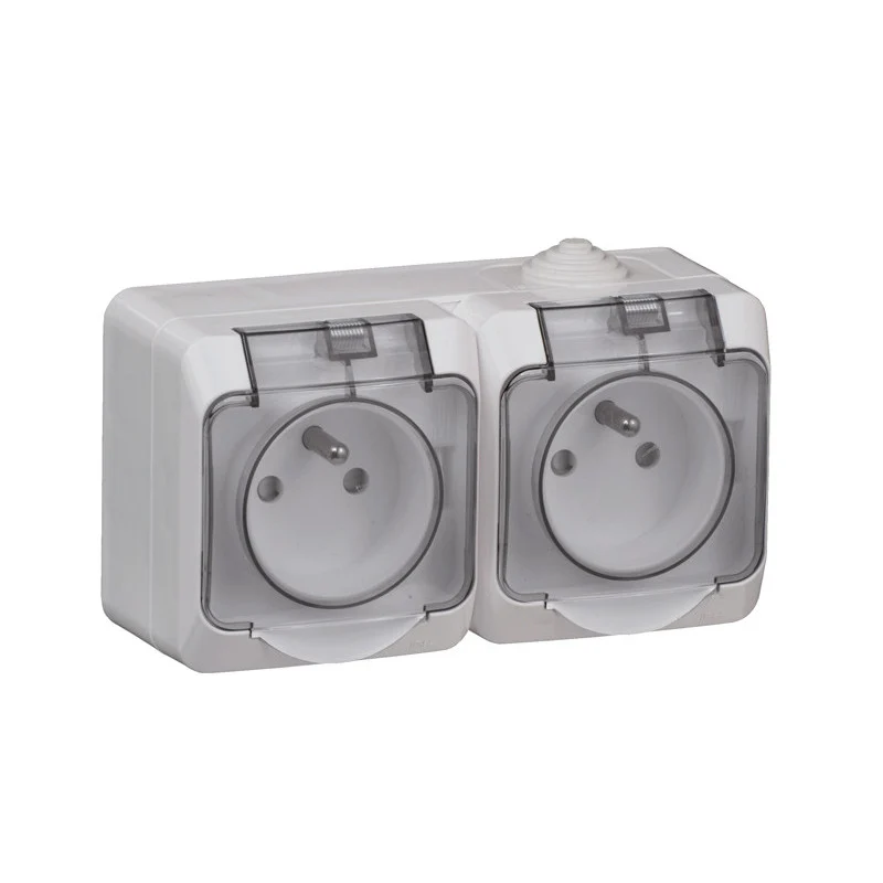 Double prise 2P+T 16A + cache - Cedar Plus - Schneider