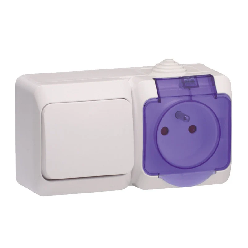 Interrupteur va et vient + prise 2P+T + cache - Cedar Plus - Schneider