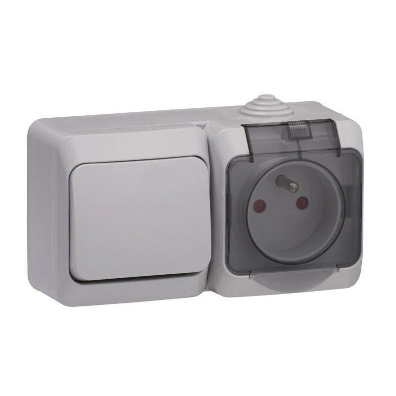 Interrupteur va et vient + prise 2P+T + cache - Cedar Plus - Schneider
