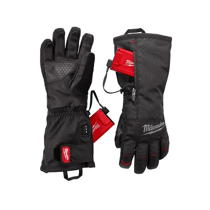 Gants d'hiver chauffants rechargeables par USB, T-grand (noir)