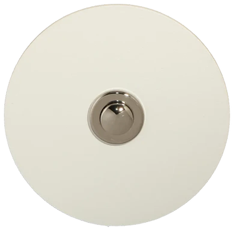 Sonnette filaire rond acier blanc fixation murale