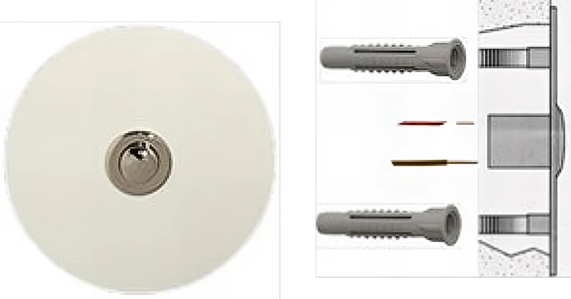 Sonnette filaire rond acier blanc fixation murale