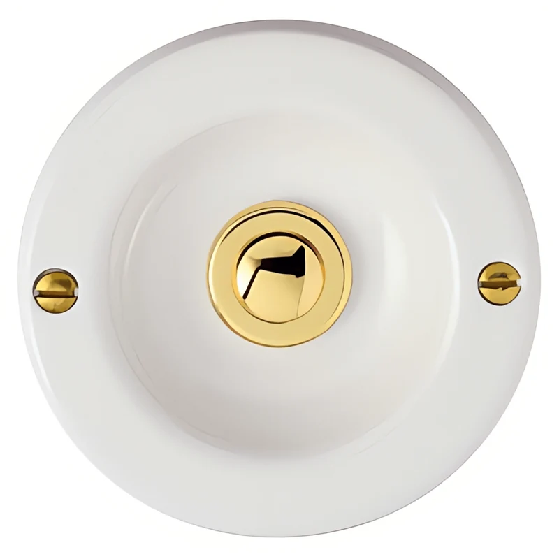 Sonnette filaire cloche acier blanc