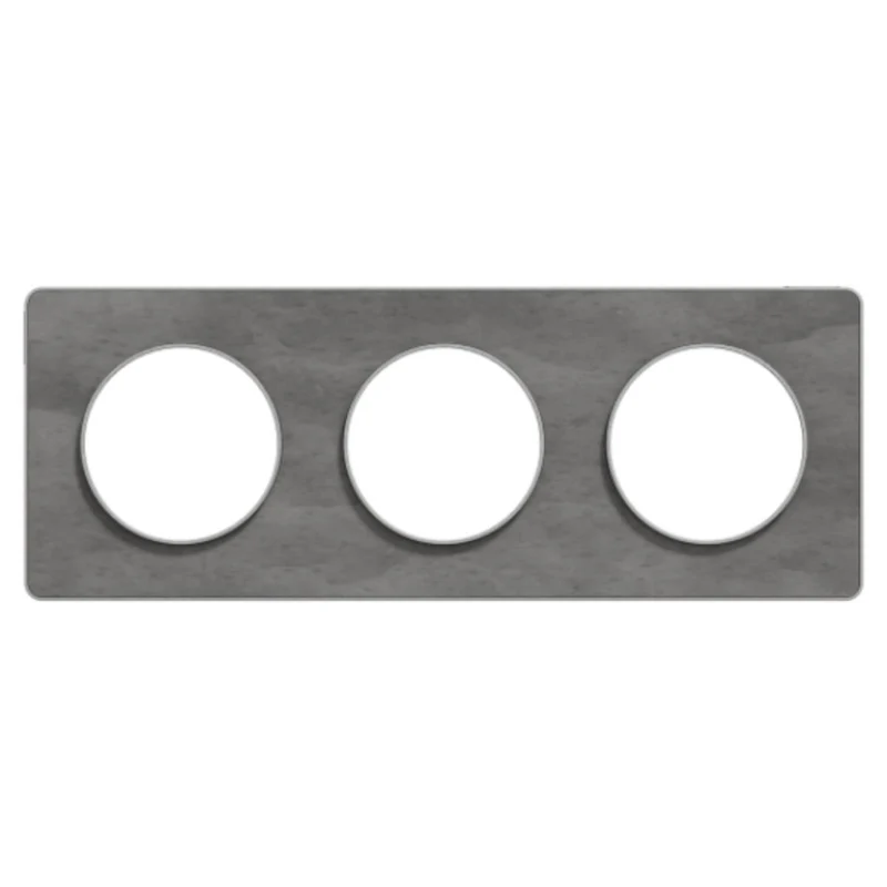 Plaque 3 postes entraxe 71mm - Odace Touch - Schneider