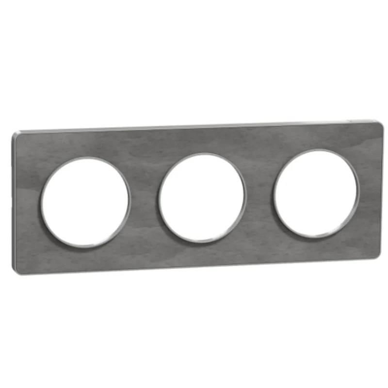Plaque 3 postes entraxe 71mm - Odace Touch - Schneider