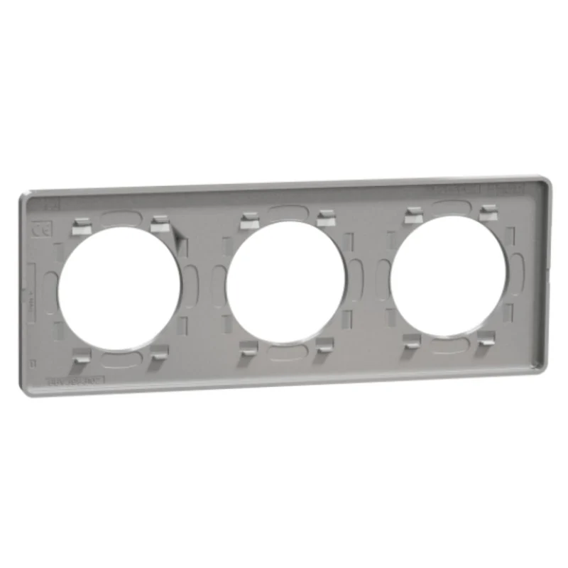 Plaque 3 postes entraxe 71mm - Odace Touch - Schneider