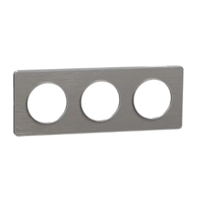 Plaque 3 postes entraxe 71mm - Odace Touch - Schneider