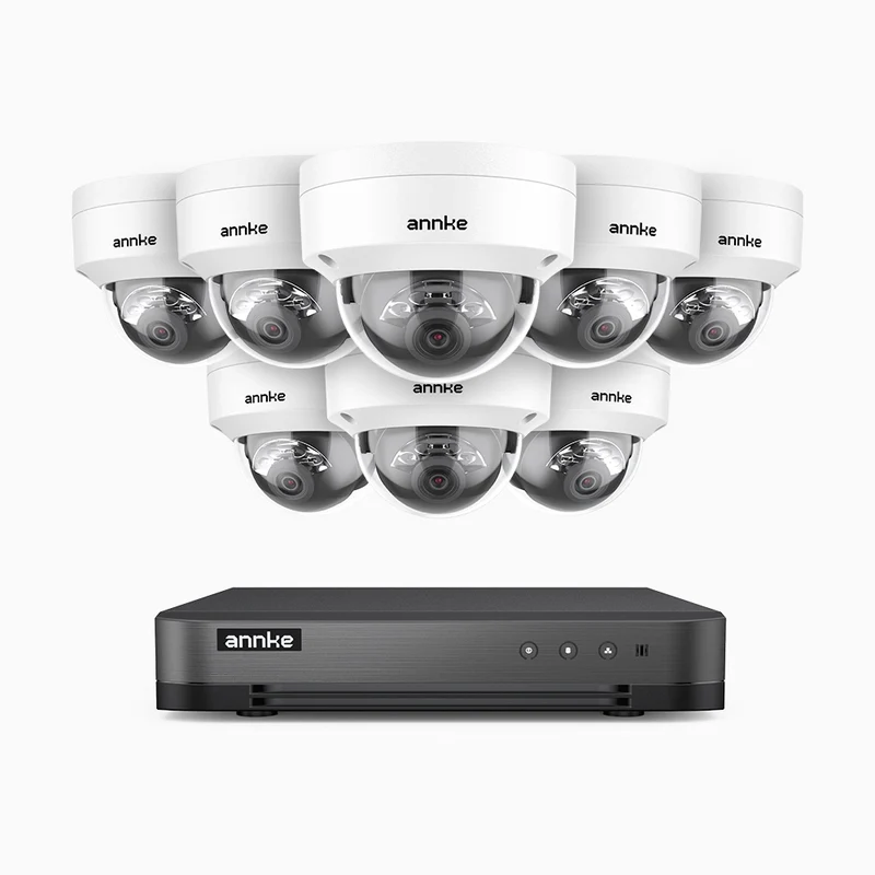 H800 - Kit de surveillance PoE 4K à 8 canaux avec 8 caméras, vision nocturne en couleur et infrarouge, Détection Personne-Véhicule, Microphone intégré, Champ de vision de 96°, RTSP et ONVIF pris en charge