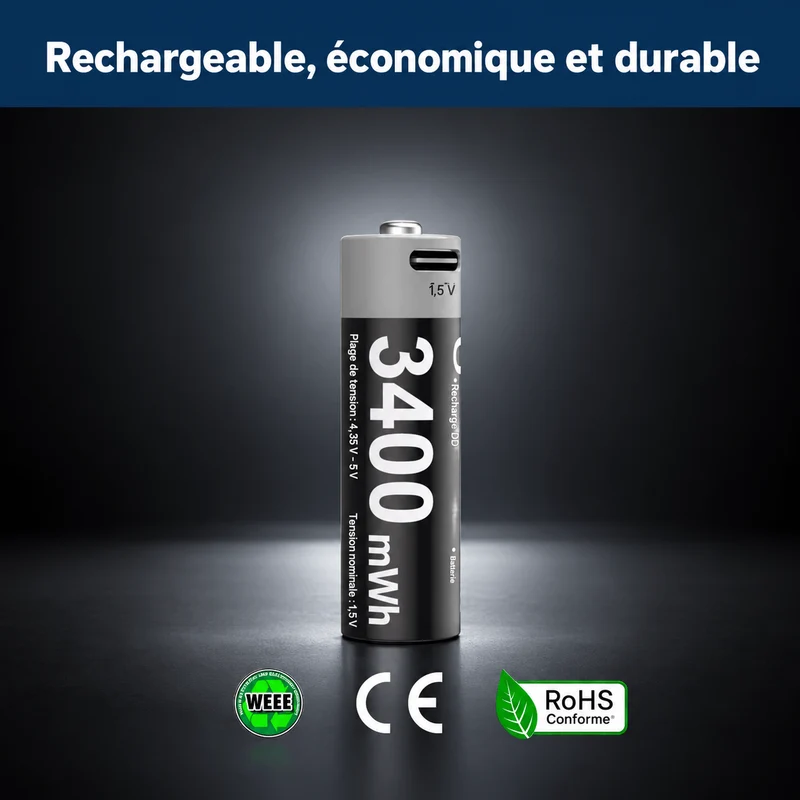 Piles Rechargeables USB-C AA/AAA