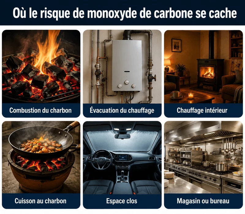 Détecteur de Monoxyde de Carbone WiFi avec Écran LCD
