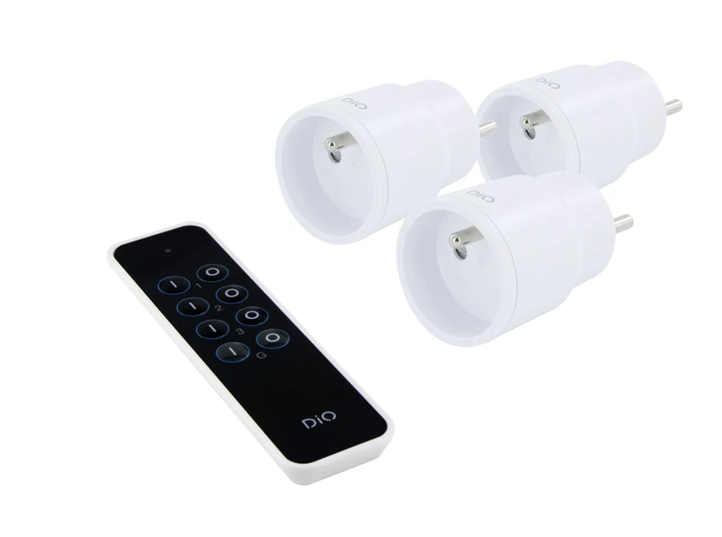 Set of 3 on/off sockets and 3-channel remote control - DiO 1.0