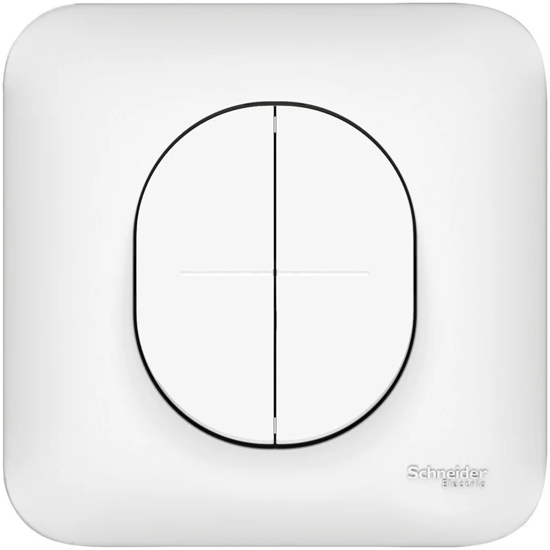 Double bouton poussoir 10A - blanc - Ovalis - Schneider