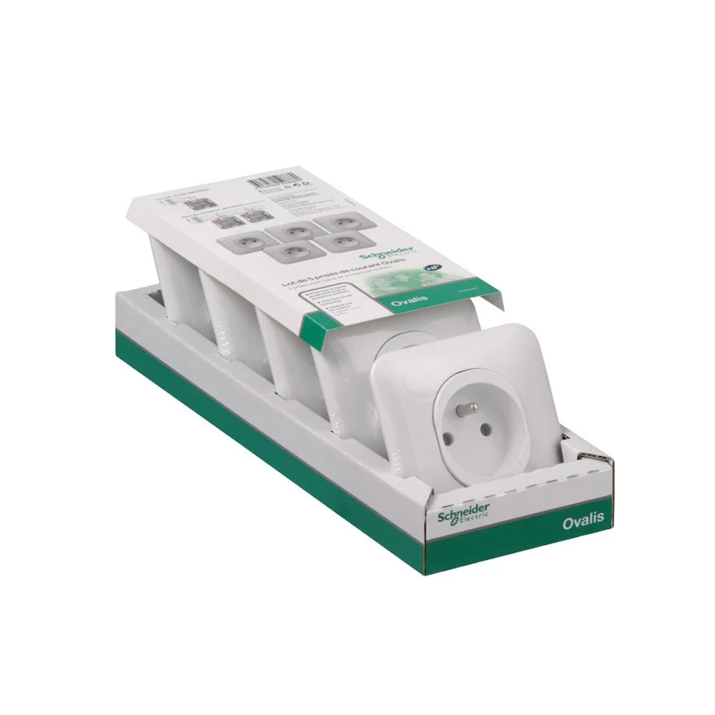 Prise 2P+T 16A connexion auto - Ovalis - Schneider