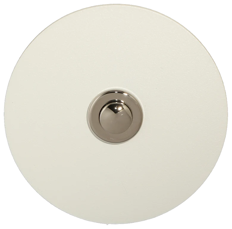 Sonnette filaire rond acier blanc boite d'encastrement