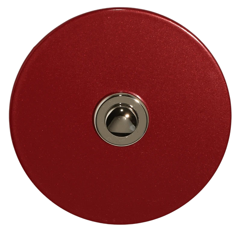 Sonnette filaire rond acier rouge boite d'encastrement