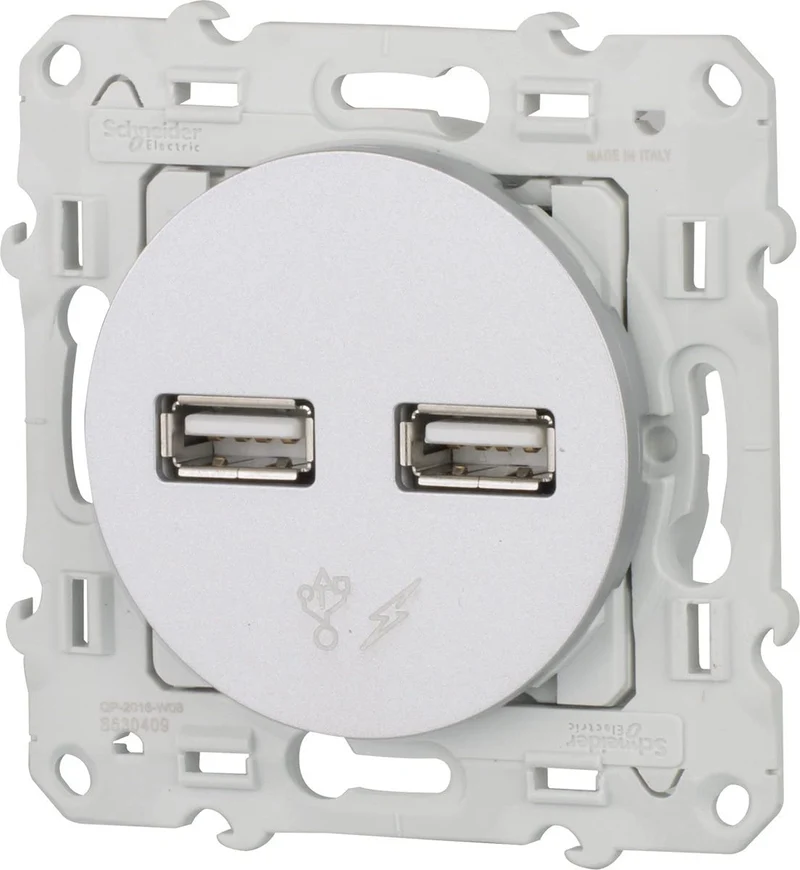 Double chargeur USB 2,1A 5V - Odace - Schneider
