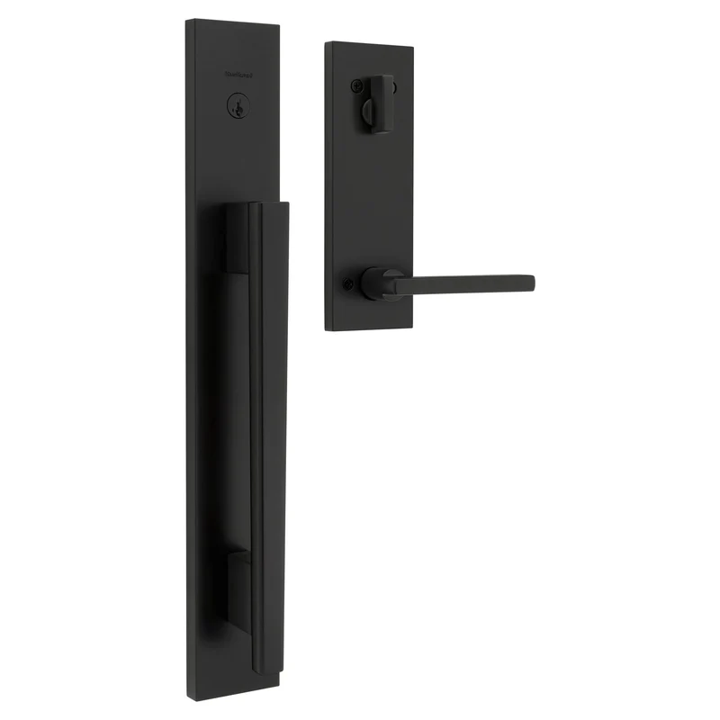 Clenche d'entrée Caerus, noir mat