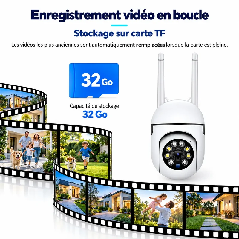 Caméra Extérieure WiFi PTZ 360°
