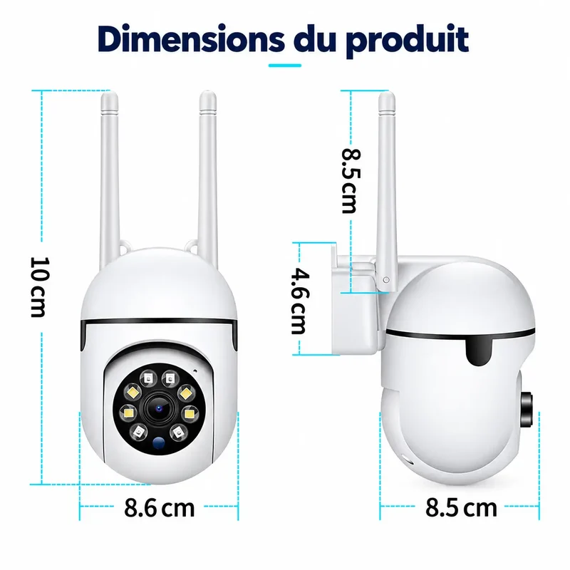 Caméra Extérieure WiFi PTZ 360°