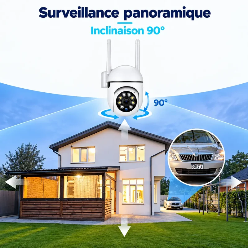 Caméra Extérieure WiFi PTZ 360°