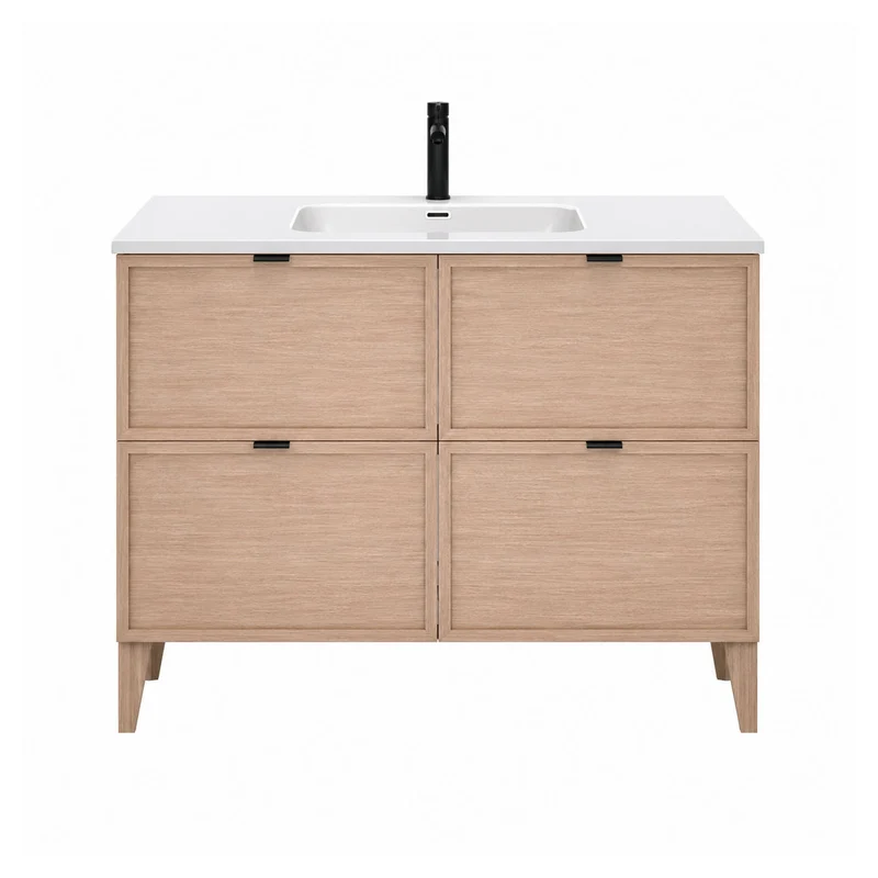 Vanité autoportante Calixa en chêne clair avec lavabo Mir, 36'' x 18-3/4'' x 34''