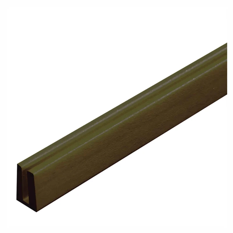 Moulure en U pour treillis PVC, 8' (noyer brésilien)