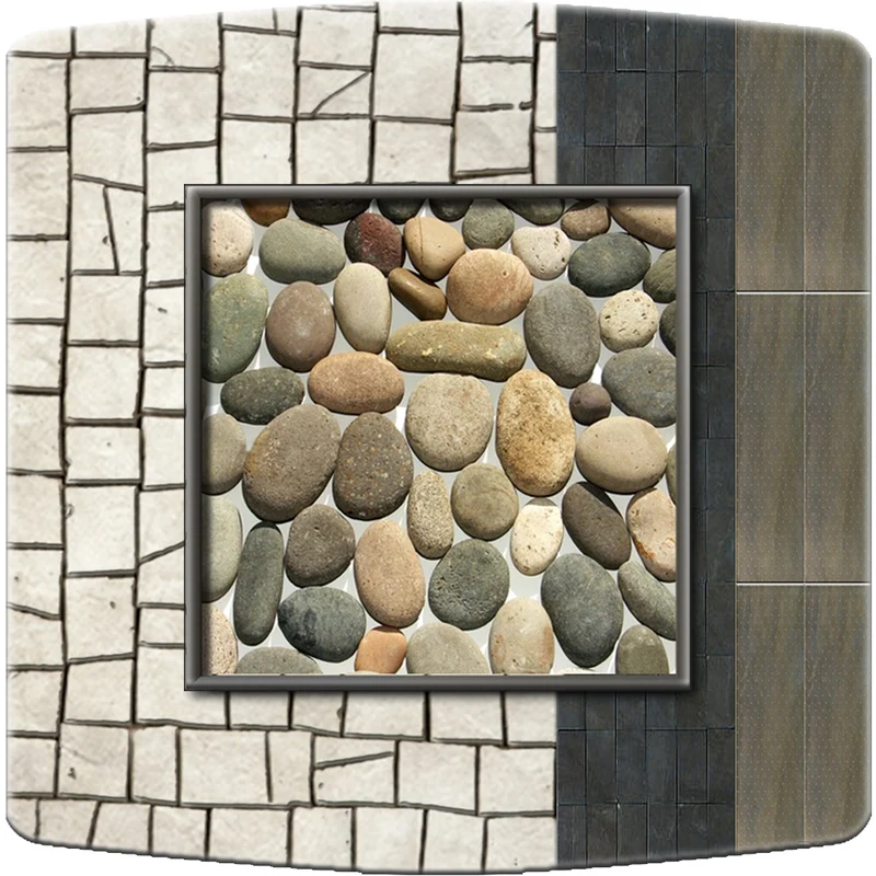 Interrupteur décoré galets mosaique
