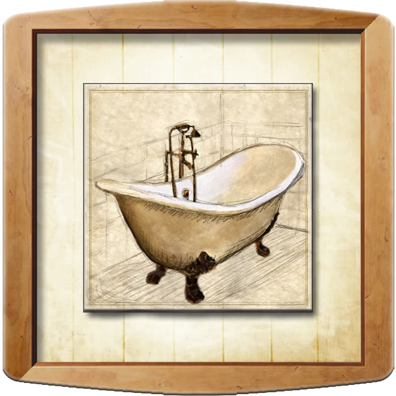 Interrupteur décoré baignoire