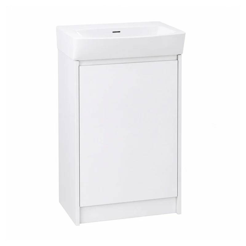 Vanité autoportante Nest en blanc avec lavabo, 20'' x 15-3/4'' x 34''