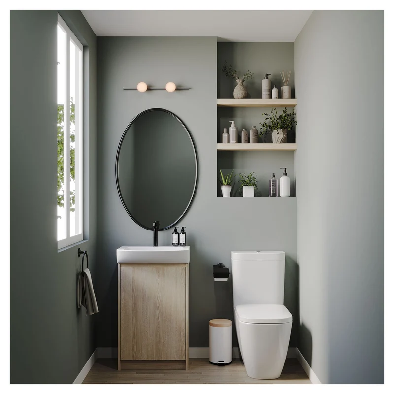 Vanité autoportante Nest en frêne blanc avec lavabo, 20'' x 15-3/4'' x 34''