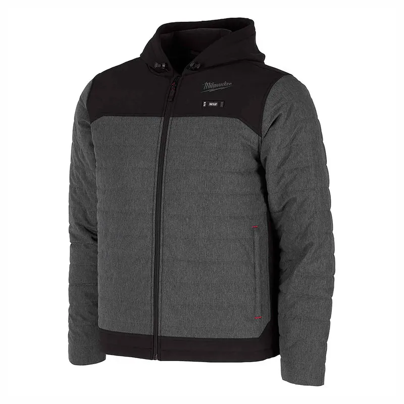 Veste chauffante matelassée M12 Axis, moyen (gris)