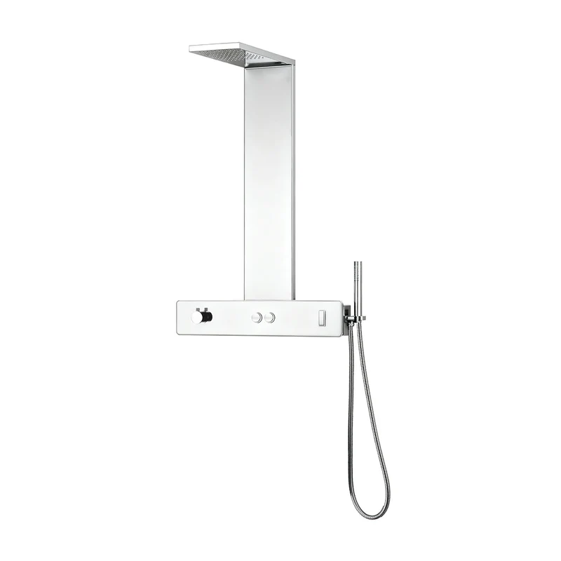 Colonne de douche en acier inoxydable chrome poli, 23,62'' x 41,53" x 17,71''
