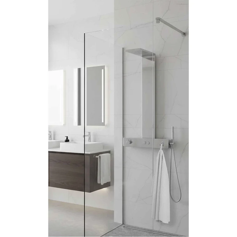 Colonne de douche en acier inoxydable chrome poli, 23,62'' x 41,53" x 17,71''