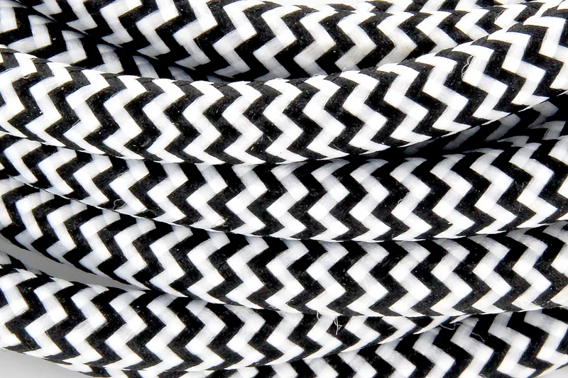Textile two-tone cable 3 m - Black/White