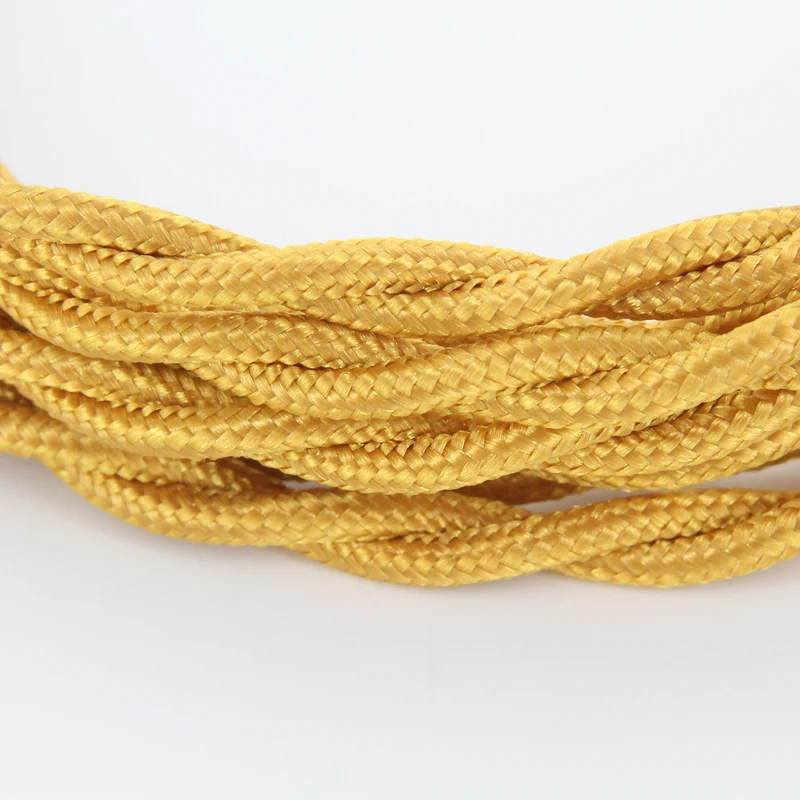 Twisted silk fabric cable - 3 m - Gold