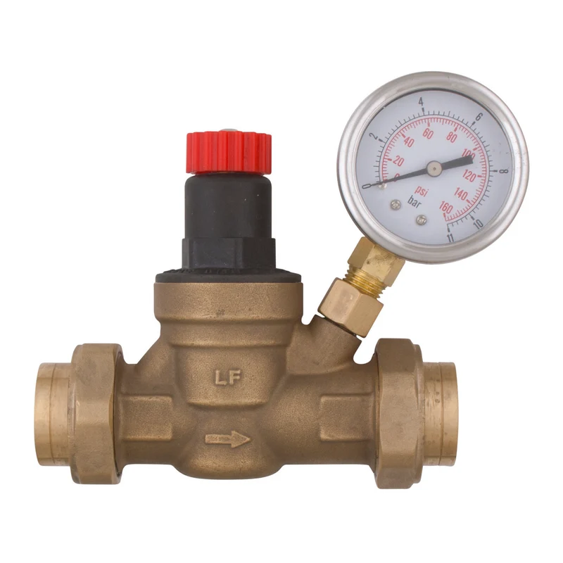 Valve réductrice de pression avec manomètre, 3/4'' NPT
